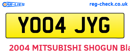 YO04JYG are the vehicle registration plates.