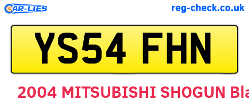 YS54FHN are the vehicle registration plates.