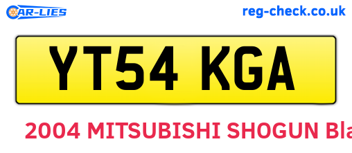 YT54KGA are the vehicle registration plates.