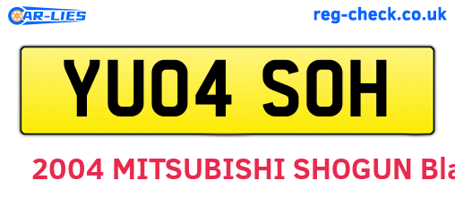 YU04SOH are the vehicle registration plates.