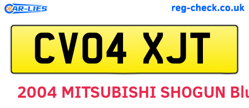 CV04XJT are the vehicle registration plates.