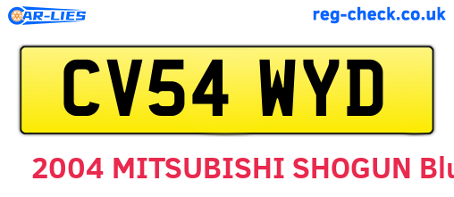 CV54WYD are the vehicle registration plates.