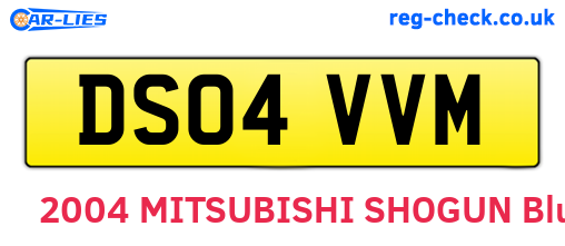DS04VVM are the vehicle registration plates.
