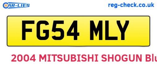 FG54MLY are the vehicle registration plates.