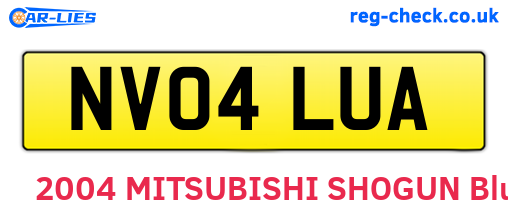 NV04LUA are the vehicle registration plates.