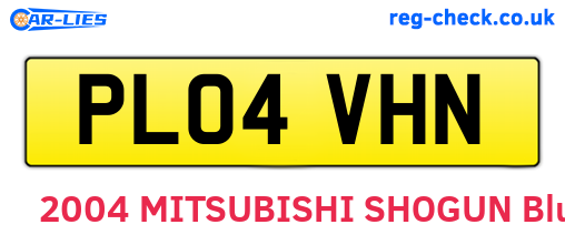 PL04VHN are the vehicle registration plates.