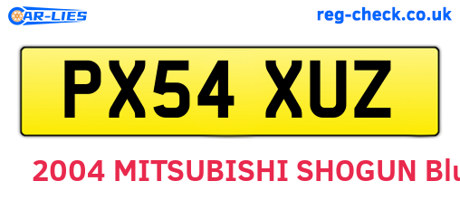 PX54XUZ are the vehicle registration plates.