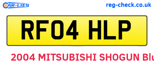 RF04HLP are the vehicle registration plates.