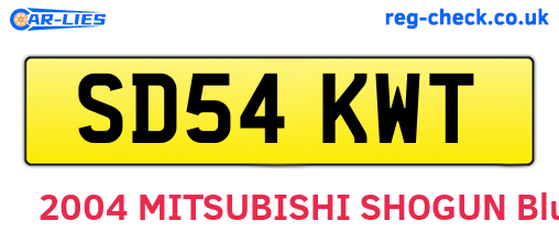 SD54KWT are the vehicle registration plates.