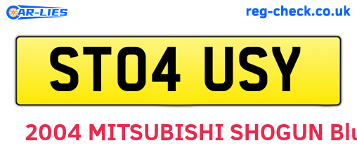 ST04USY are the vehicle registration plates.