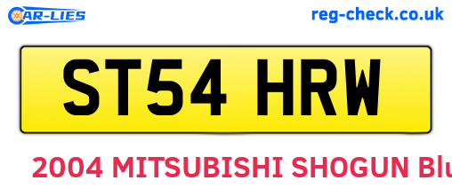 ST54HRW are the vehicle registration plates.