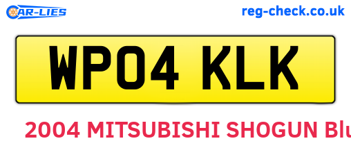 WP04KLK are the vehicle registration plates.