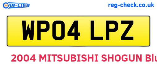 WP04LPZ are the vehicle registration plates.
