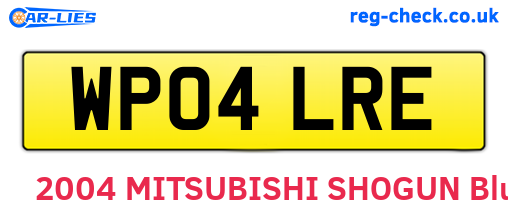 WP04LRE are the vehicle registration plates.