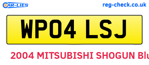 WP04LSJ are the vehicle registration plates.