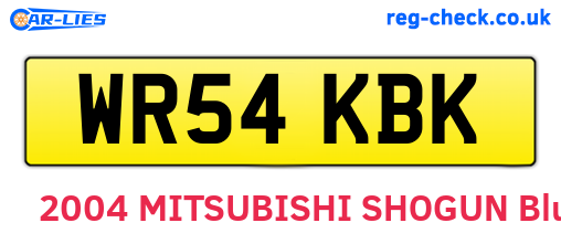 WR54KBK are the vehicle registration plates.