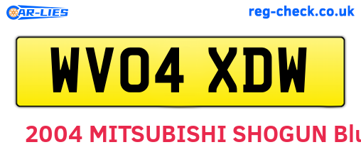 WV04XDW are the vehicle registration plates.