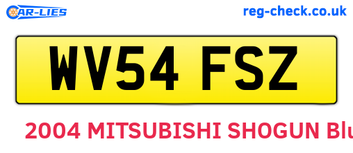 WV54FSZ are the vehicle registration plates.