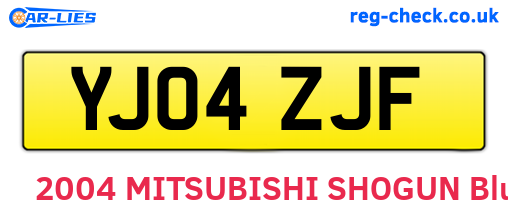 YJ04ZJF are the vehicle registration plates.