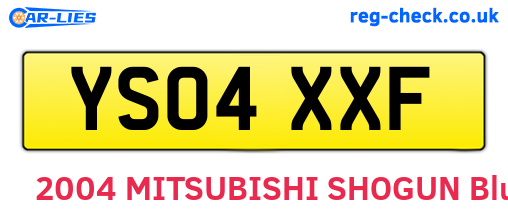 YS04XXF are the vehicle registration plates.