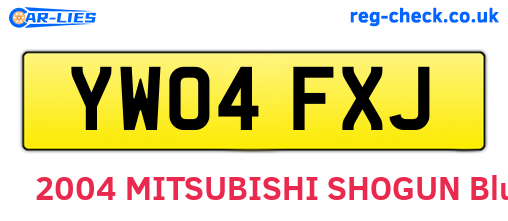 YW04FXJ are the vehicle registration plates.