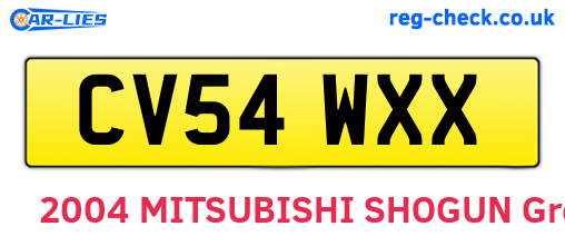 CV54WXX are the vehicle registration plates.