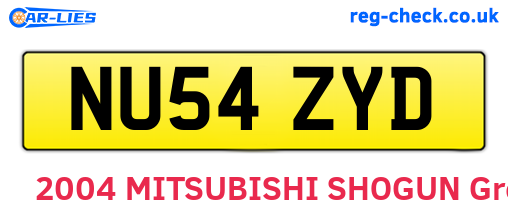 NU54ZYD are the vehicle registration plates.