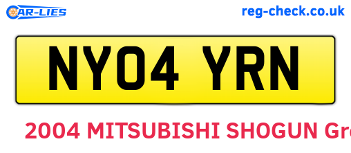 NY04YRN are the vehicle registration plates.