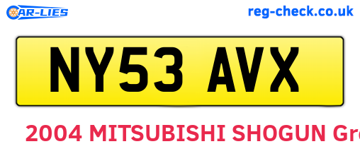 NY53AVX are the vehicle registration plates.