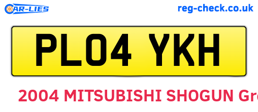 PL04YKH are the vehicle registration plates.