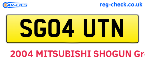 SG04UTN are the vehicle registration plates.