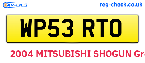 WP53RTO are the vehicle registration plates.