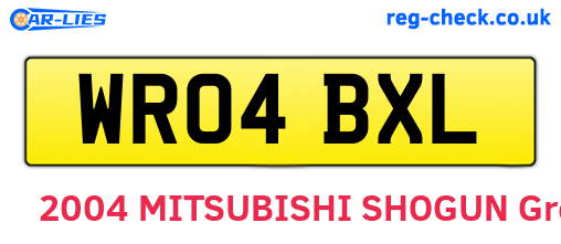 WR04BXL are the vehicle registration plates.