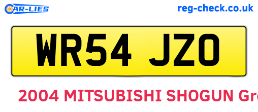 WR54JZO are the vehicle registration plates.
