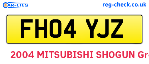 FH04YJZ are the vehicle registration plates.