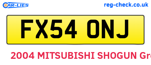 FX54ONJ are the vehicle registration plates.