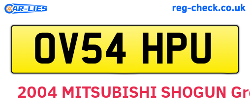 OV54HPU are the vehicle registration plates.