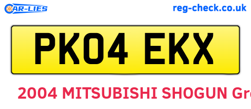 PK04EKX are the vehicle registration plates.
