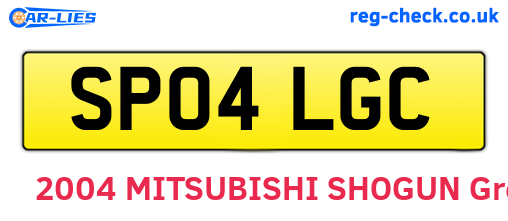 SP04LGC are the vehicle registration plates.