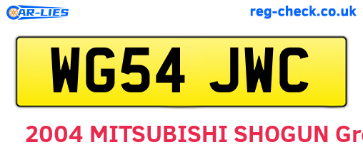 WG54JWC are the vehicle registration plates.