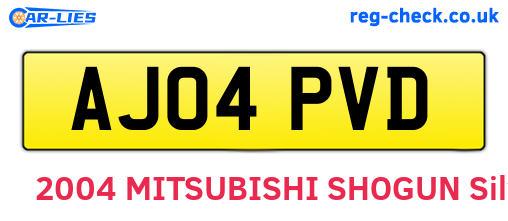 AJ04PVD are the vehicle registration plates.