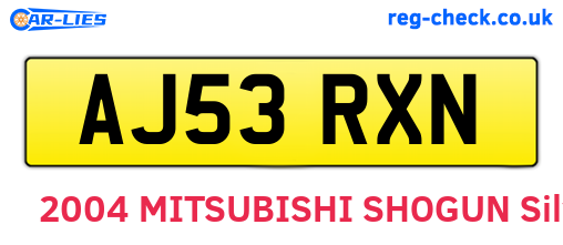AJ53RXN are the vehicle registration plates.