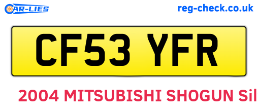 CF53YFR are the vehicle registration plates.