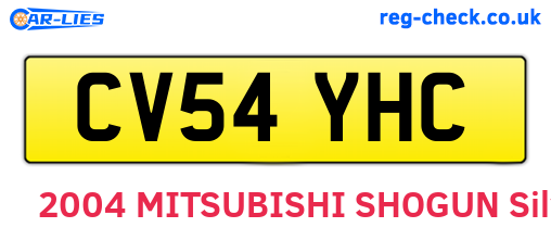 CV54YHC are the vehicle registration plates.