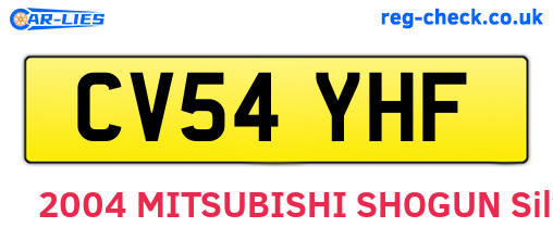CV54YHF are the vehicle registration plates.