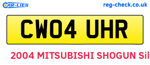 CW04UHR are the vehicle registration plates.