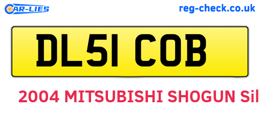 DL51COB are the vehicle registration plates.