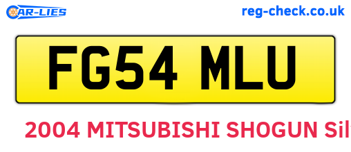FG54MLU are the vehicle registration plates.