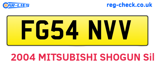 FG54NVV are the vehicle registration plates.