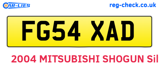 FG54XAD are the vehicle registration plates.
